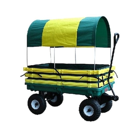 Millside Industries Millside Industries JP-102 20 in. x 38 in. Pad and Covered Wagon - Green and Yellow JP-102